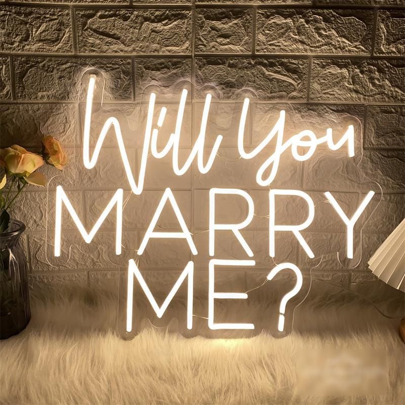 Will You Marry Me Neon Sign Birthday Wedding Decoration Wall Hanging Neon Led Sign Wedding Party Decor Room Neon Night Light