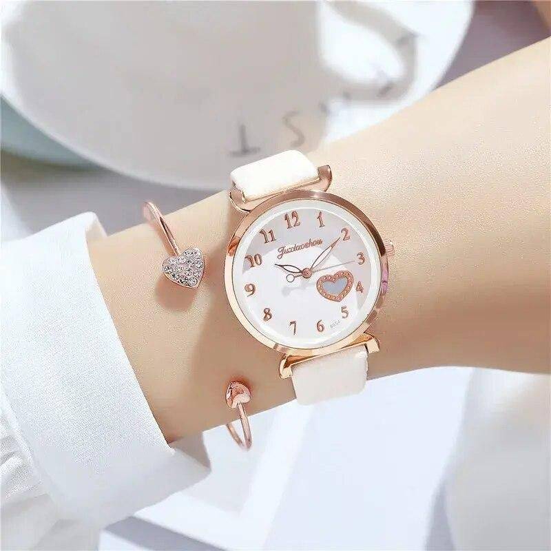 Luxury Fashion Women Watches Love With Diamonds Design White Ladies Wristwatches 2022 Brand Woman Quartz Dress Clock Gifts